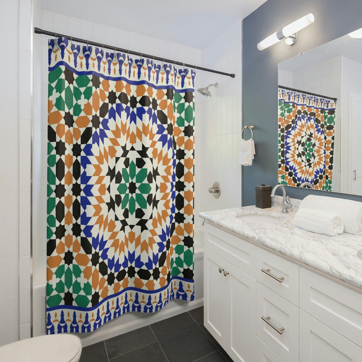 Colorful Shower Curtains Moroccan Tile Design - Souvenirs | Tours | Hotels | Restaurants