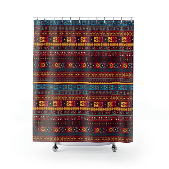 Colorful Shower Curtains Moroccan Berber Symbols Design - Souvenirs | Tours | Hotels | Restaurants