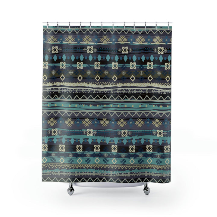 Colorful Shower Curtains Moroccan Berber Symbols Design - Souvenirs | Tours | Hotels | Restaurants